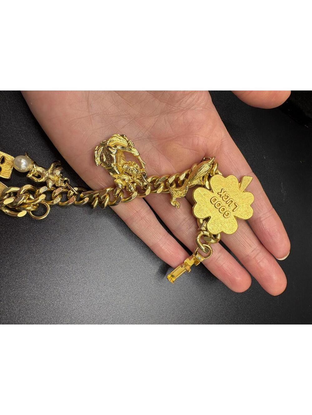 Vintage Gold Tone Charm Bracelet - Picture 7 of 7